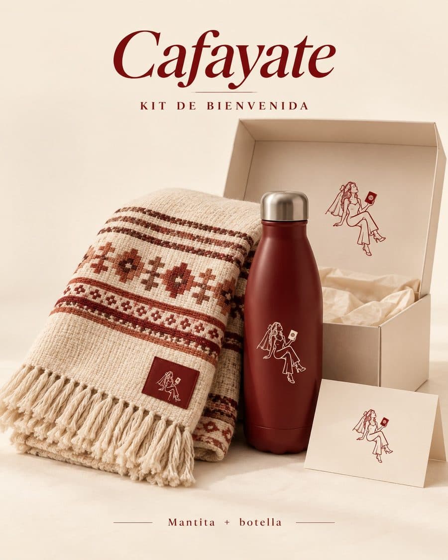 Kit de bienvenida de Salta y Cafayate: Mantita y botella térmica